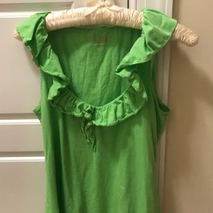 Green ruffled tank